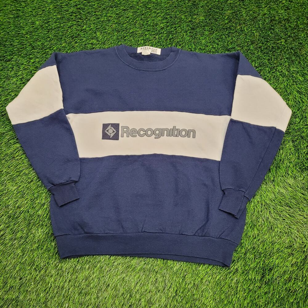 Vintage 80s Velva-Sheen Sweatshirt Women XL 21x24 Blue White